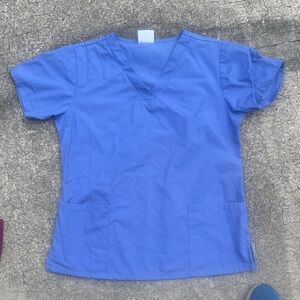Women's Blue V-Neck Top